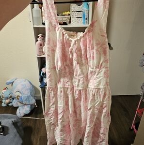 Pink Floral Sleeveless Dress